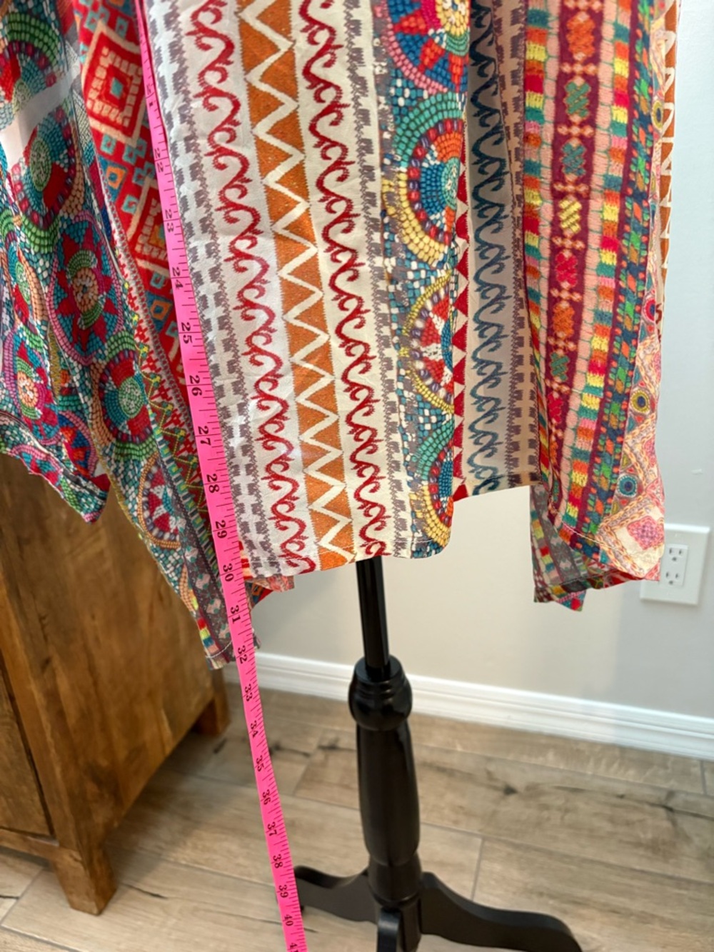 Johnny Was Multicolor Printed Boho Tunic Top - Picture 7 of 12